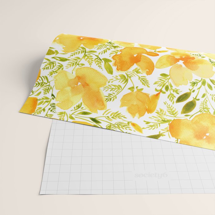 Watercolor California poppies (Quad set, #1) Wrapping Paper Gallery Image 2