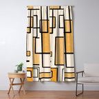 Piet Composition in Light Orange - Mid-Century Modern Minimalist Geometric Abstract Window Curtain Gallery Image 5