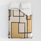 Piet Composition in Light Orange - Mid-Century Modern Minimalist Geometric Abstract Duvet Cover Gallery Image 6
