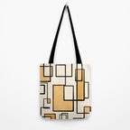 Piet Composition in Light Orange - Mid-Century Modern Minimalist Geometric Abstract Tote Bag Gallery Image 2