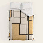 Piet Composition in Light Orange - Mid-Century Modern Minimalist Geometric Abstract Comforter Gallery Image 6