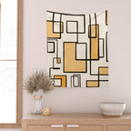Piet Composition in Light Orange - Mid-Century Modern Minimalist Geometric Abstract Wall Tapestry Gallery Image 2