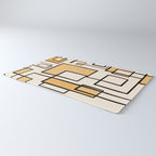 Piet Composition in Light Orange - Mid-Century Modern Minimalist Geometric Abstract Rug Gallery Image 3