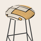 Piet Composition in Light Orange - Mid-Century Modern Minimalist Geometric Abstract Stool Gallery Image 2