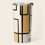 Piet Composition in Light Orange - Mid-Century Modern Minimalist Geometric Abstract Travel Mug Gallery Image 2