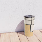 Piet Composition in Light Orange - Mid-Century Modern Minimalist Geometric Abstract Travel Mug Gallery Image 4