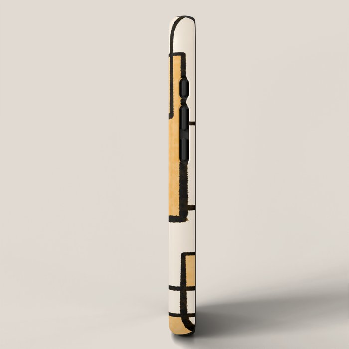 Piet Composition in Light Orange - Mid-Century Modern Minimalist Geometric Abstract iPhone Case Gallery Image 2