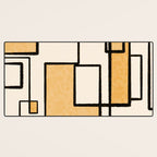 Piet Composition in Light Orange - Mid-Century Modern Minimalist Geometric Abstract Desk Mat Gallery Image 3