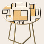 Piet Composition in Light Orange - Mid-Century Modern Minimalist Geometric Abstract Side Table Gallery Image 2