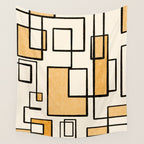 Piet Composition in Light Orange - Mid-Century Modern Minimalist Geometric Abstract Wall Tapestry Gallery Image 4