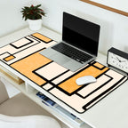Piet Composition in Light Orange - Mid-Century Modern Minimalist Geometric Abstract Desk Mat Gallery Image 2