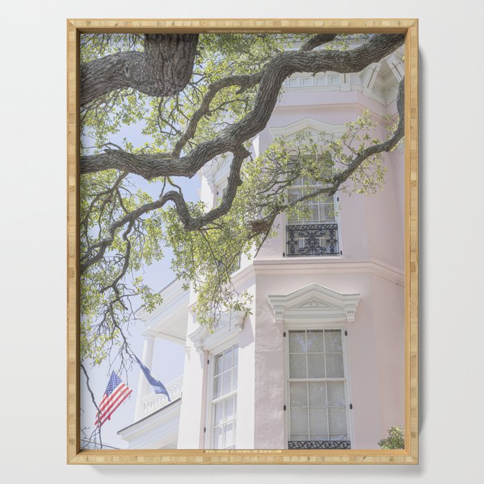 Morning in Charleston x Historic Charleston South Carolina Photography Serving Tray Gallery Image 1