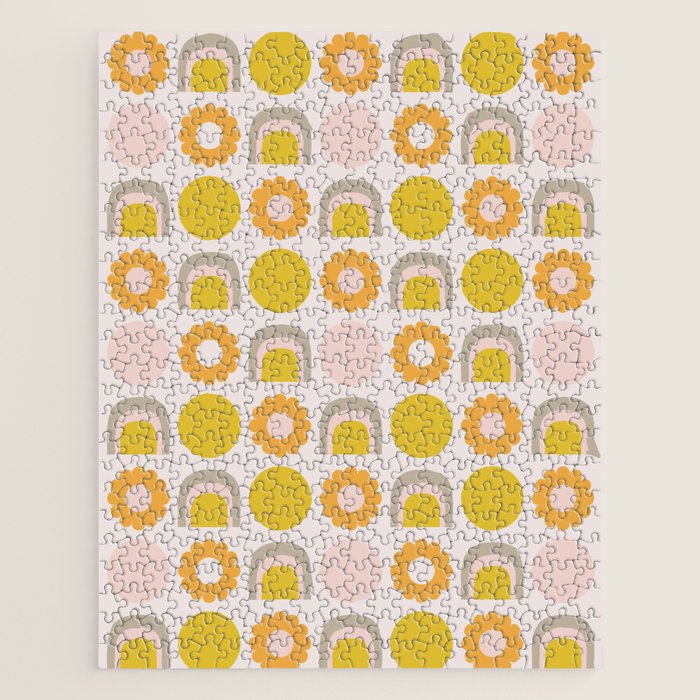 Floral Sunshine Rainbow Pattern Jigsaw Puzzle Gallery Image 1