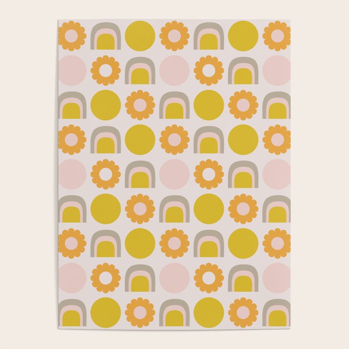 Floral Sunshine Rainbow Pattern Poster Gallery Image 1