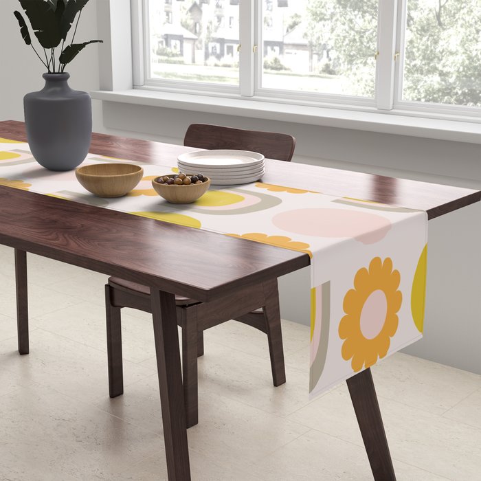 Floral Sunshine Rainbow Pattern Table Runner Gallery Image 2