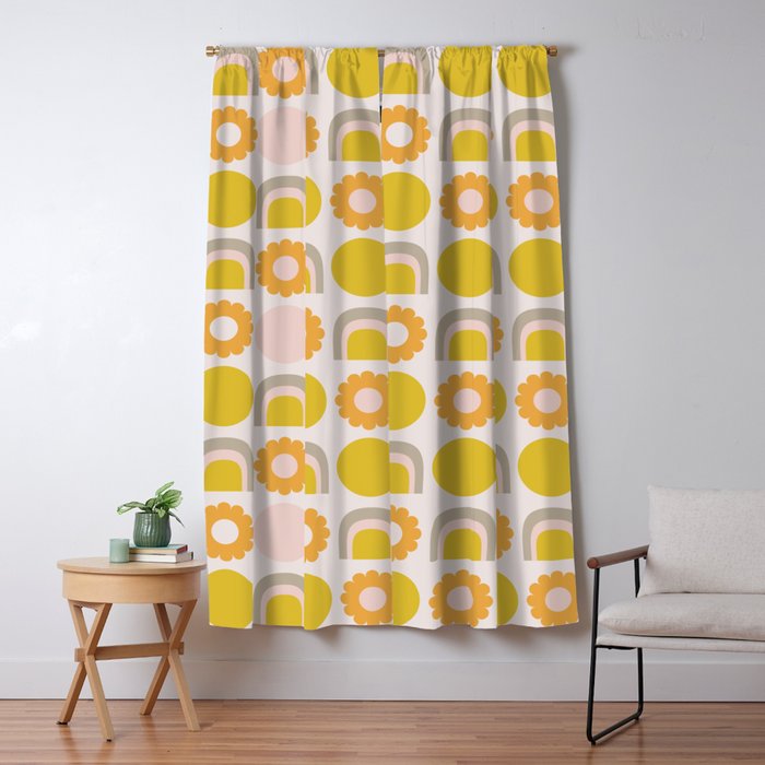 Floral Sunshine Rainbow Pattern Window Curtain Gallery Image 5