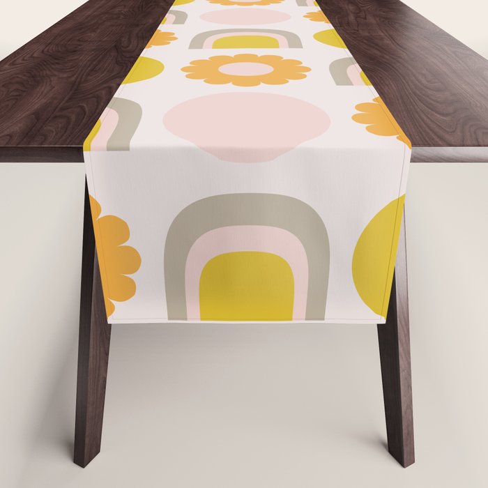 Floral Sunshine Rainbow Pattern Table Runner Gallery Image 1
