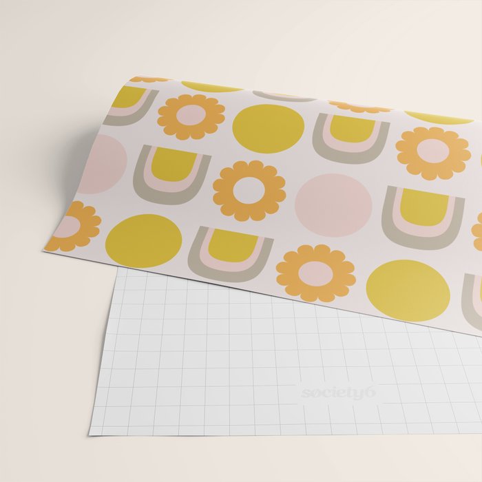 Floral Sunshine Rainbow Pattern Wrapping Paper Gallery Image 2