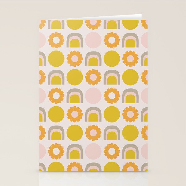 Floral Sunshine Rainbow Pattern Stationery Card Gallery Image 1