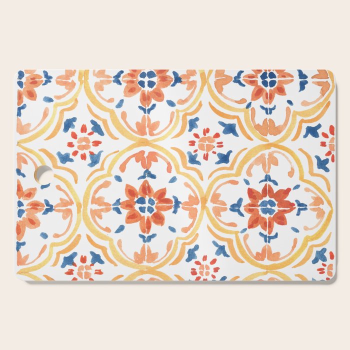 Red and Yellow tiles Cutting Board Gallery Image 1