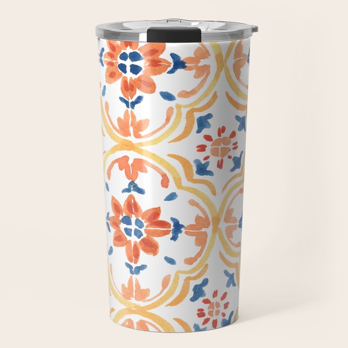 Red and Yellow tiles Travel Mug Gallery Image 1