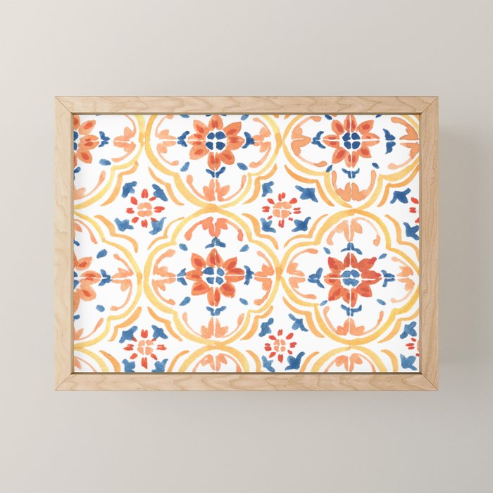Red and Yellow tiles Mini Art Print Gallery Image 1