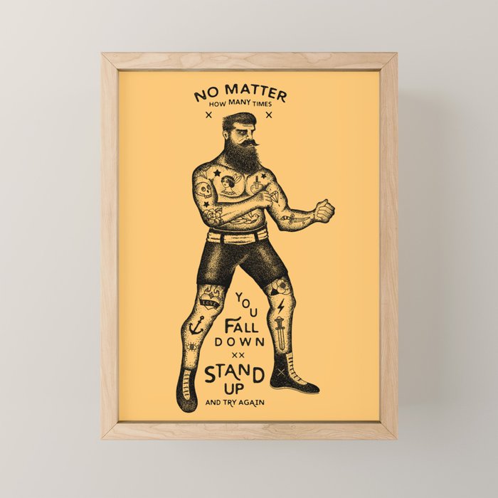 STAND UP AND TRY AGAIN Mini Art Print Gallery Image 1