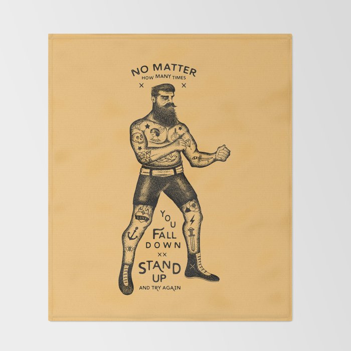 STAND UP AND TRY AGAIN Throw Blanket Gallery Image 2