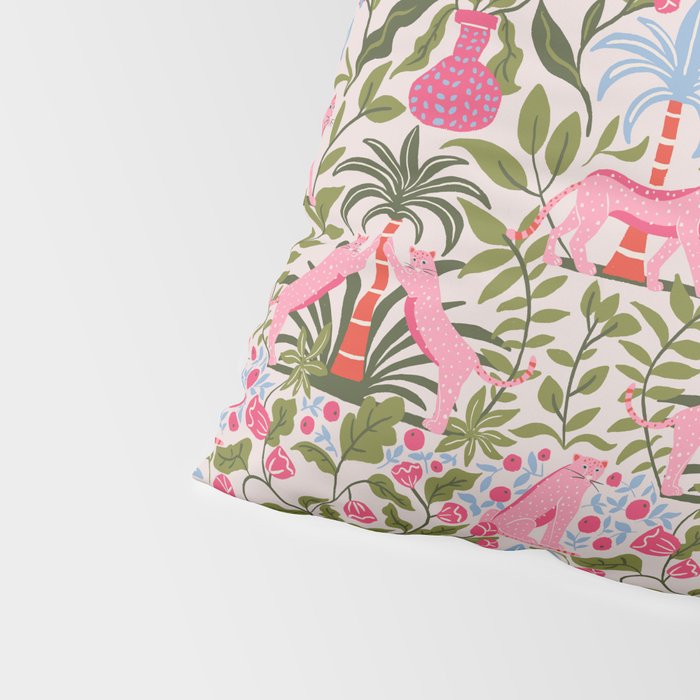 Modern Preppy Leopard Cat Jungle Oasis Pillow Sham Gallery Image 4