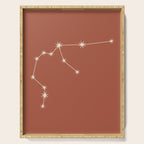 Aquarius Zodiac Star Constellation Line Art Terracotta Red Serving Tray Gallery Image 1