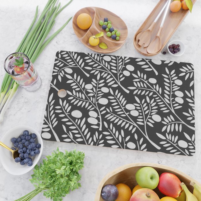 White Olive Branches Cutting Board Gallery Image 2