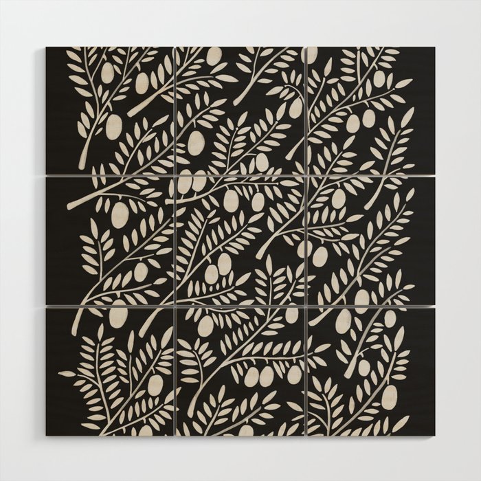White Olive Branches Wood Wall Art Gallery Image 1