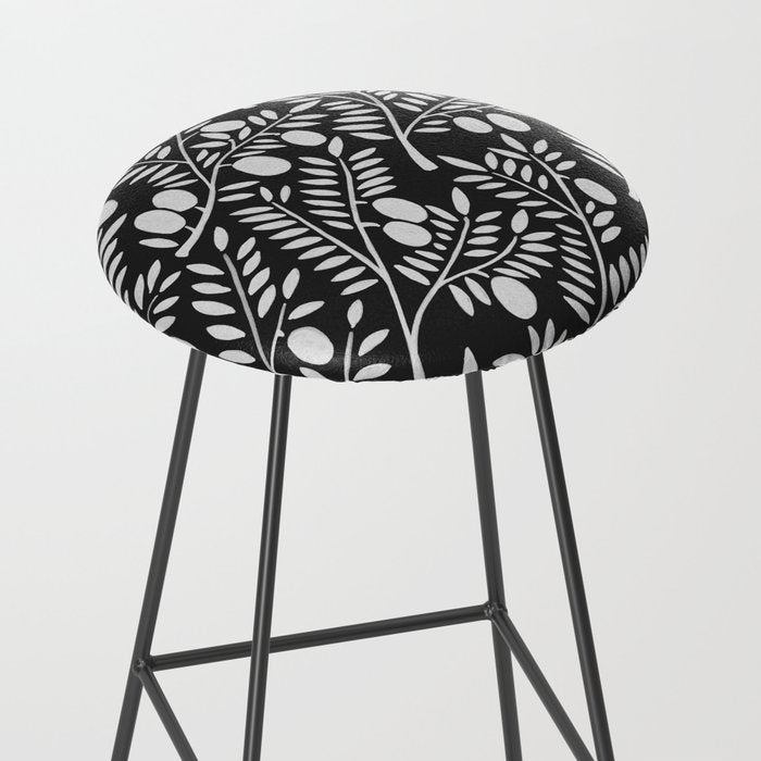 White Olive Branches Stool Gallery Image 2