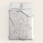 Small Wildflowers Minimalist Line Art Comforter Gallery Image 6