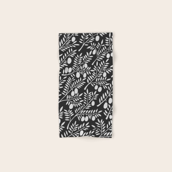 White Olive Branches Bath Towel Gallery Image 1