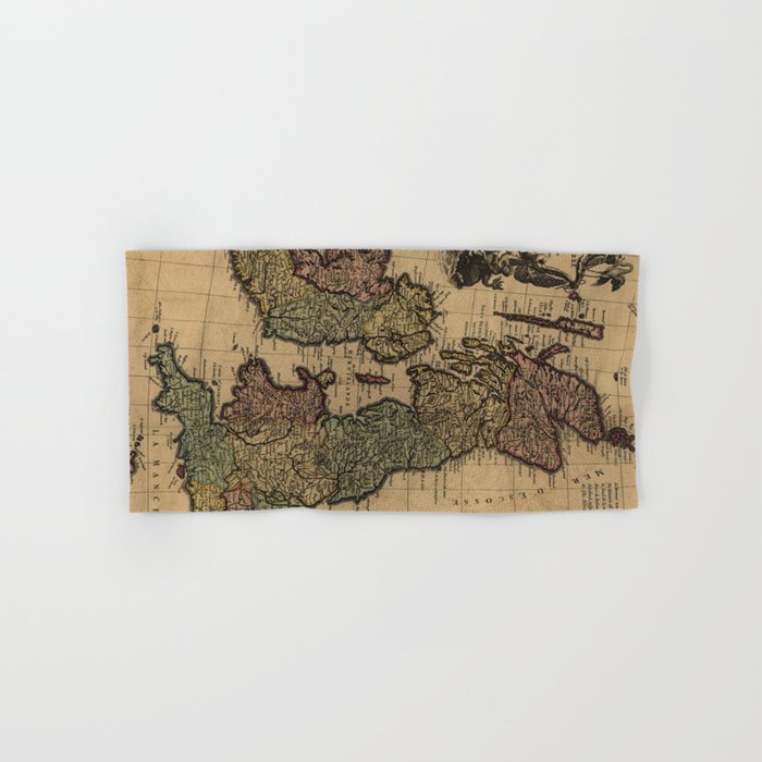 Vintage Map of The British Isles (1700s) Bath Towel Gallery Image 1