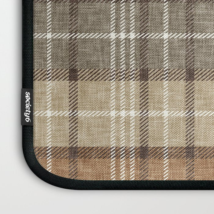 fall plaid - neutral earth tones Laptop Sleeve Gallery Image 3