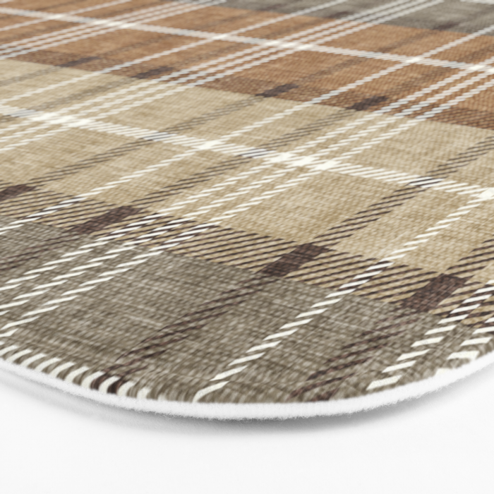 fall plaid - neutral earth tones Bath Mat Gallery Image 3