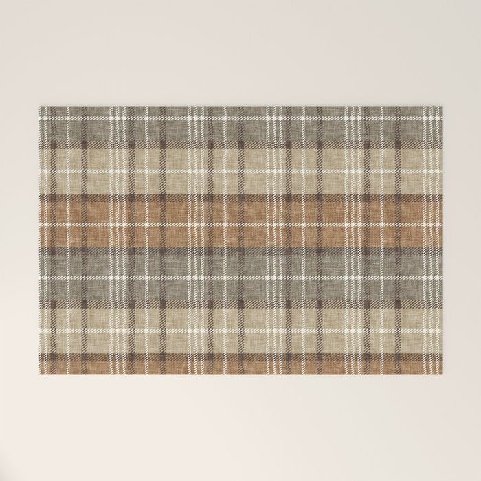 fall plaid - neutral earth tones Welcome Mat Gallery Image 1