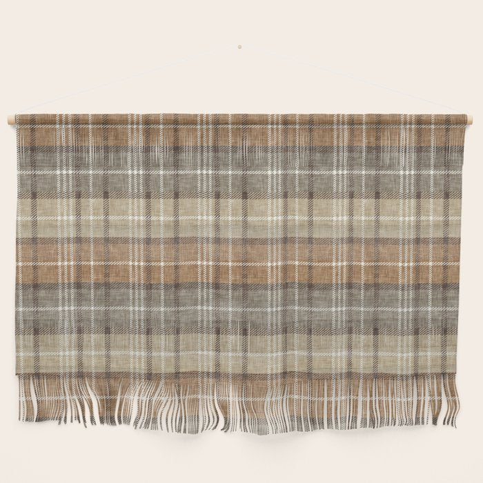 fall plaid - neutral earth tones Wall Hanging Gallery Image 1