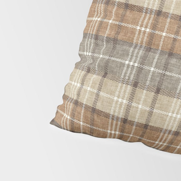 fall plaid - neutral earth tones Pillow Sham Gallery Image 4