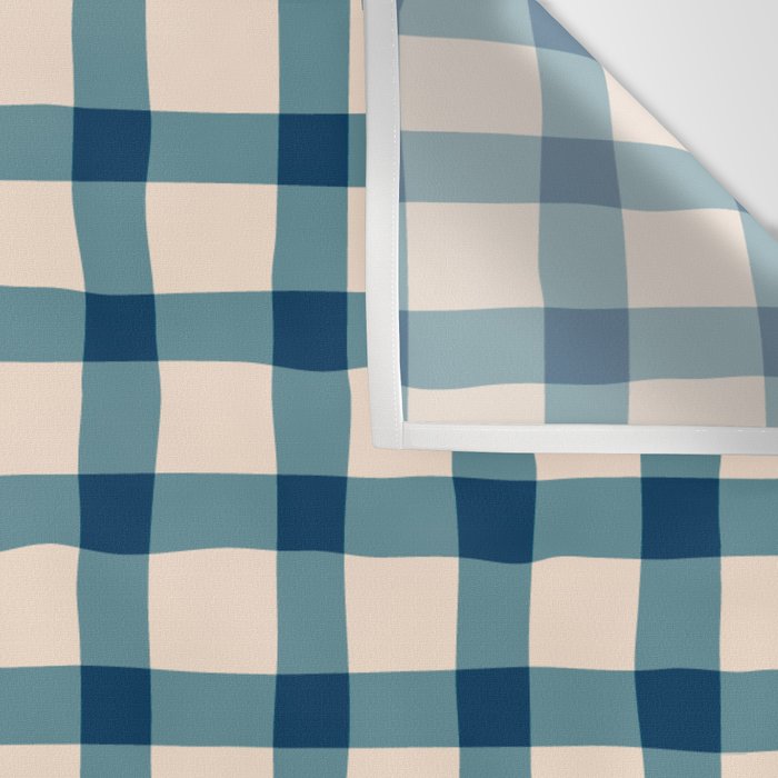 Organic Gingham Blue Wall Tapestry Gallery Image 3