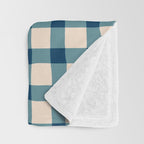 Organic Gingham Blue Throw Blanket Gallery Image 3
