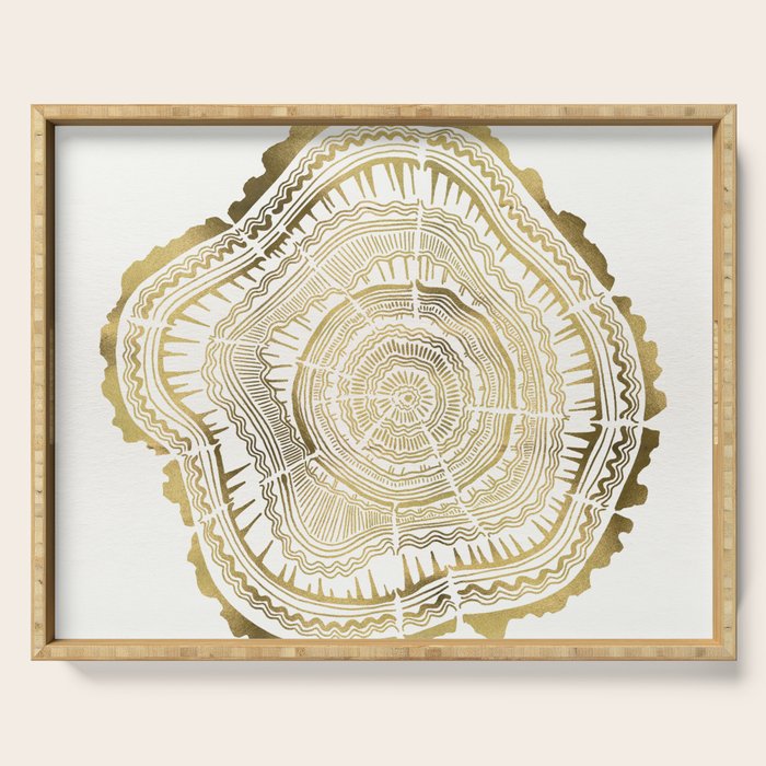 Gold Tree Rings Serving Tray Gallery Image 1
