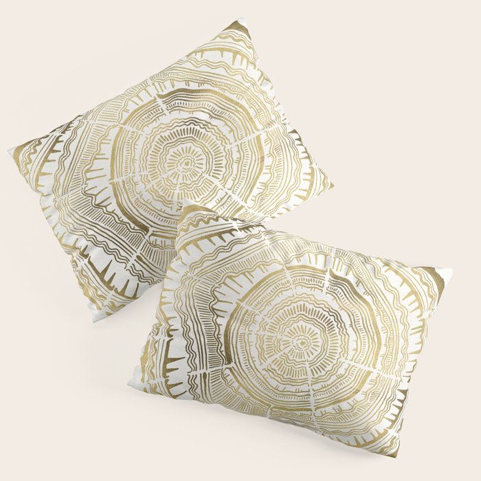 Gold Tree Rings Pillow Sham Gallery Image 1