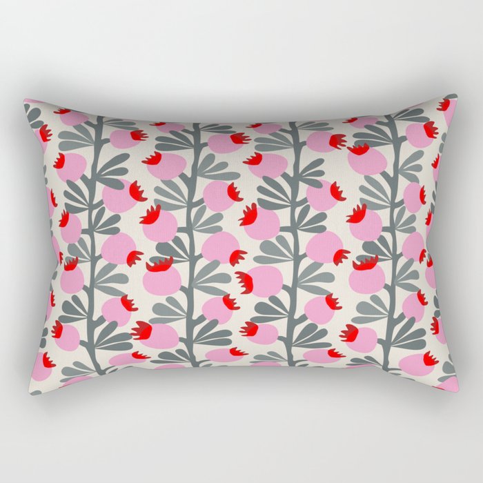 Minimal nordic flower pink Rectangular Pillow Gallery Image 1