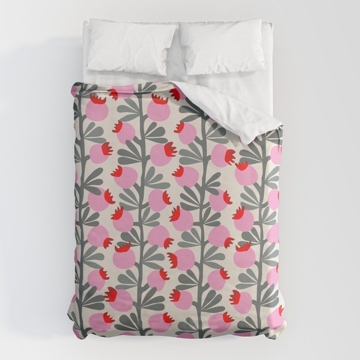 Minimal nordic flower pink Duvet Cover Gallery Image 1