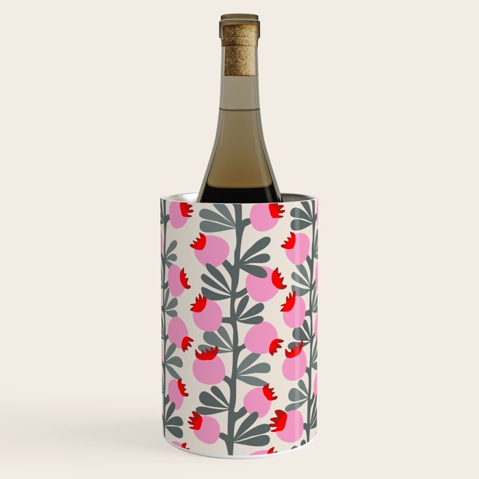 Minimal nordic flower pink Wine Chiller Gallery Image 2