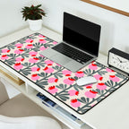 Minimal nordic flower pink Desk Mat Gallery Image 2