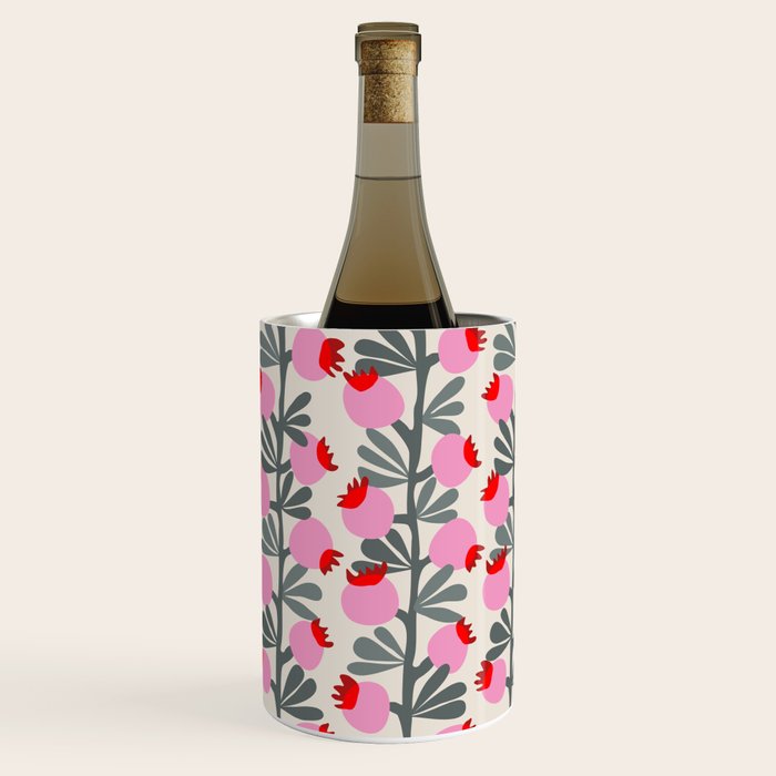 Minimal nordic flower pink Wine Chiller Gallery Image 3